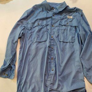 Magellan Blue check Fishing Shirt long sleeve